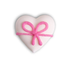 Heart white m. pink bow