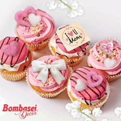 Coeur blanc m. boucle rose