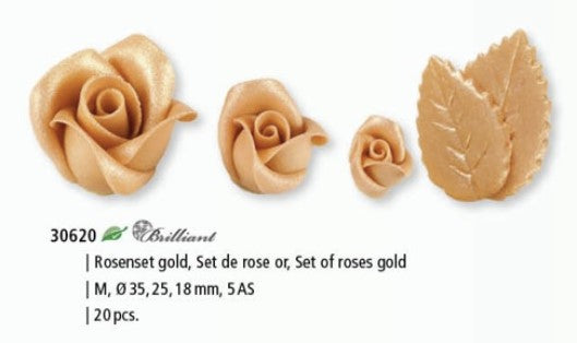 Glanzrosen gold Set